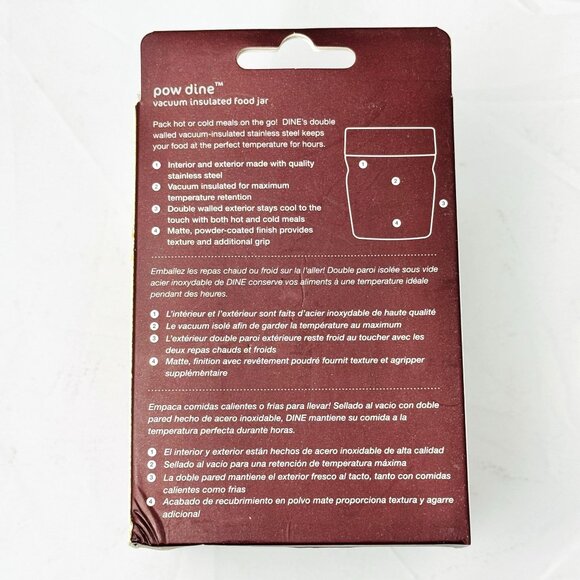 ZoLi Pow Dine Vacuum Insulated Food Jar 12 Oz Pink Stainless Steel NIB - Picture 4 of 7